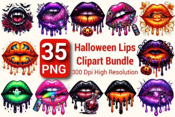 Download Halloween Lips Clipart Bundle PNG - Lips clipart bundle Collection